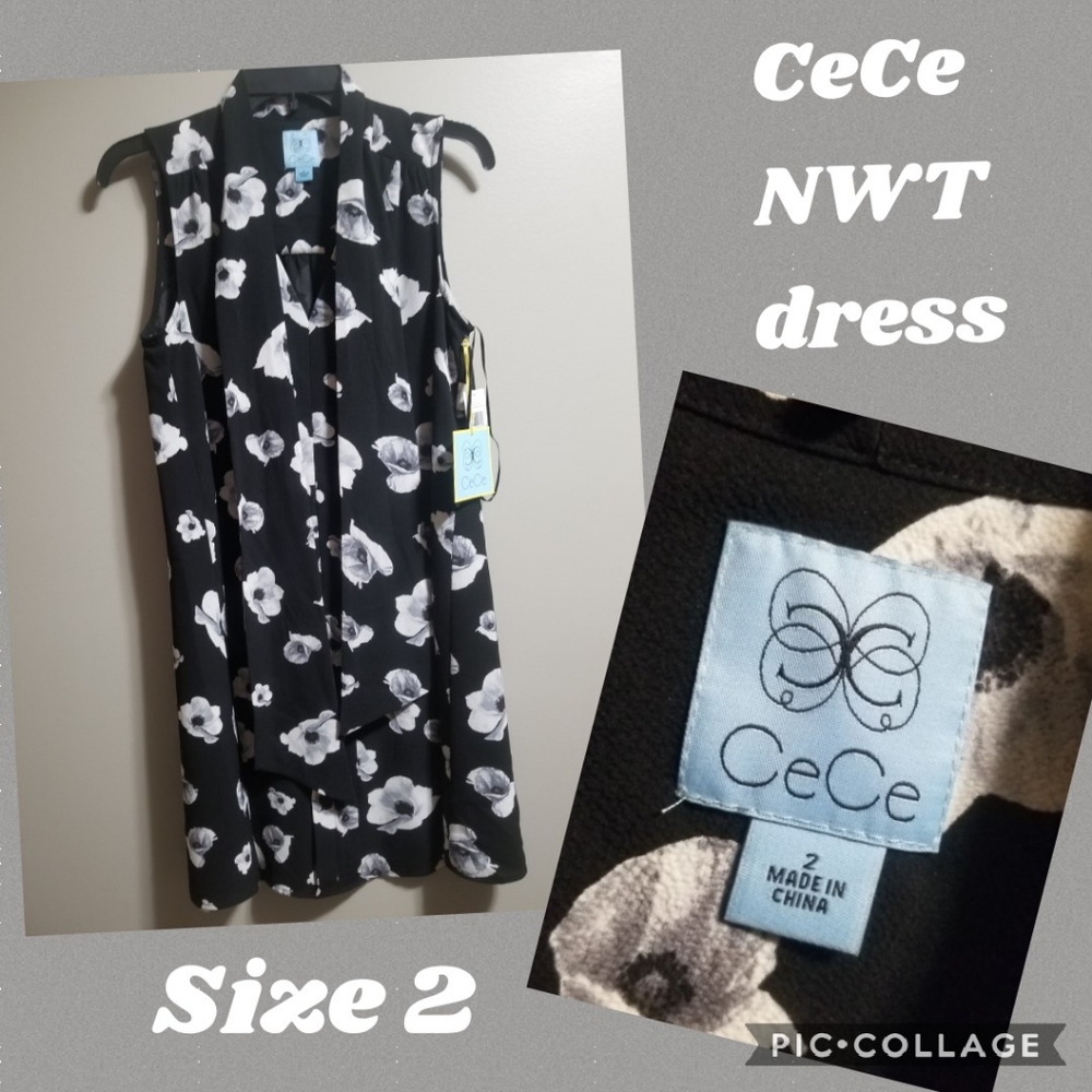 NWT CeCe 2 poppy fields dress
